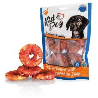 KIDDOG kachní masíčko na buvolím 9 cm kroužku (4 ks/bal.)