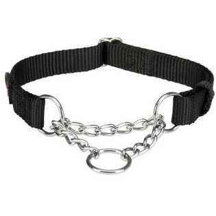 Nylonový polostahovací obojek PREMIUM - černá, S-M:30-40cm/15mm