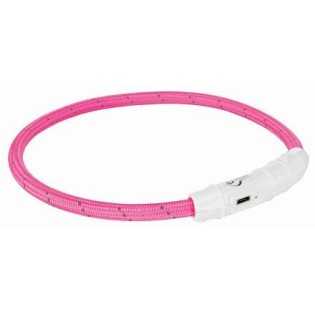 Svítící kroužek USB na krk, růžový (RP 2,10 Kč), L-XL: 65 cm/ ø 7 mm