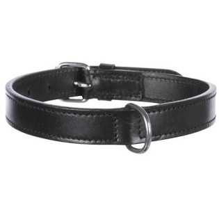 Obojek ACTIVE kožený, černý, M:39-46cm/22mm