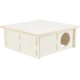 Dřevěný domeček pro hlodavce, 4 komory, 25 x 10 x 25 cm