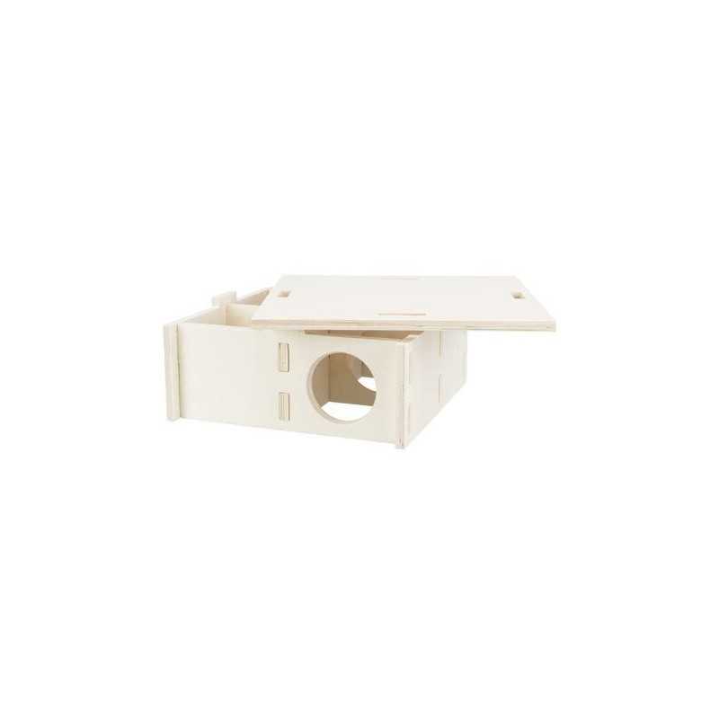 Dřevěný domeček pro hlodavce, 4 komory, 25 x 10 x 25 cm