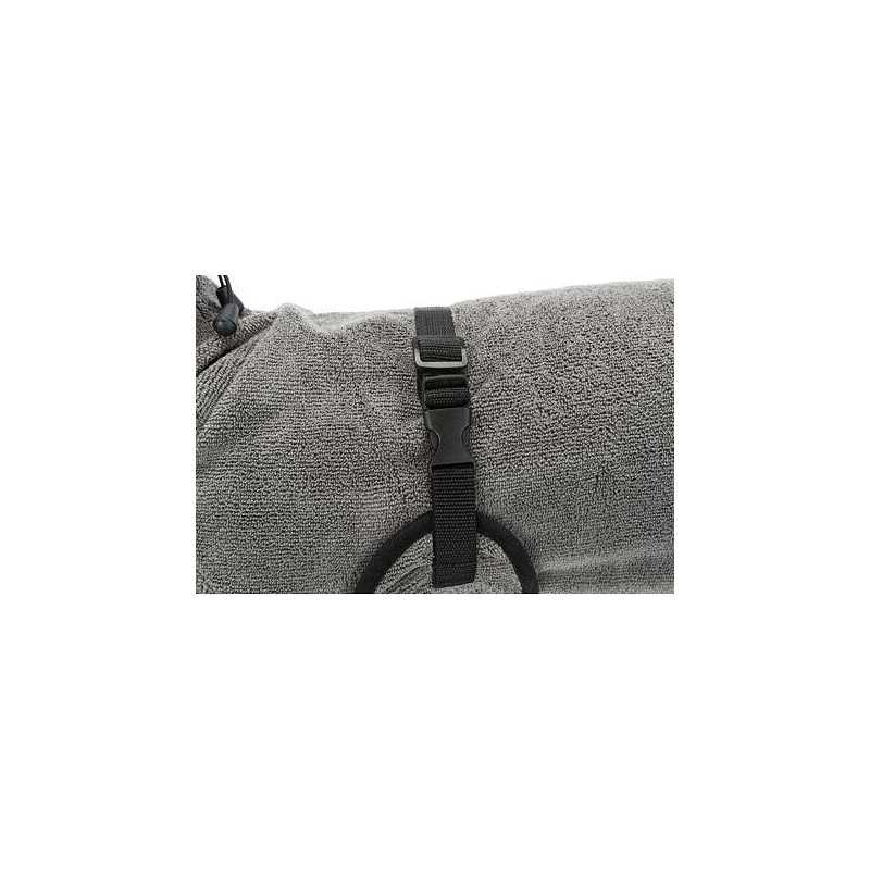 Koupací plášť / župan pro psy, šedá, M: 50 cm, pas: 60-76 cm