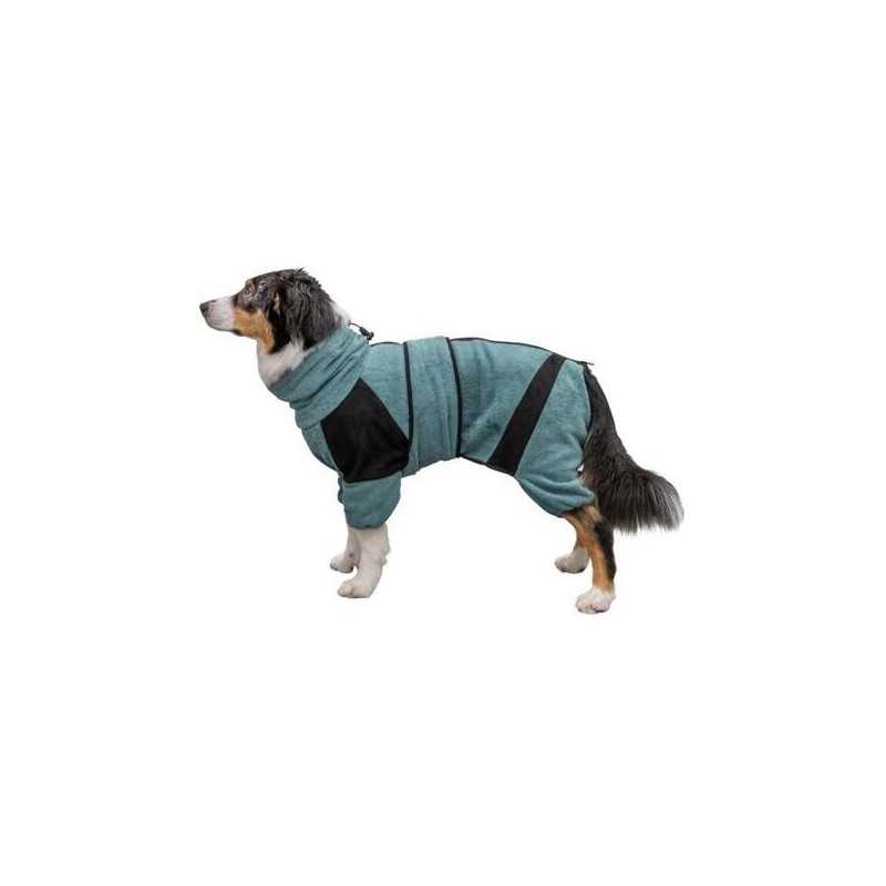 Froté župan / domácí overal pro psy, petrolejová, M: 46 cm, pas: 46-74 cm