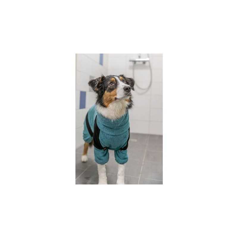 Froté župan / domácí overal pro psy, petrolejová, XS: 30 cm, pas: 35-56 cm