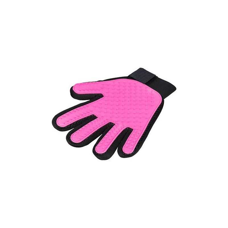 Rukavice k péči o srst, 16 x 24 cm, síťovina/TPR, růžová
