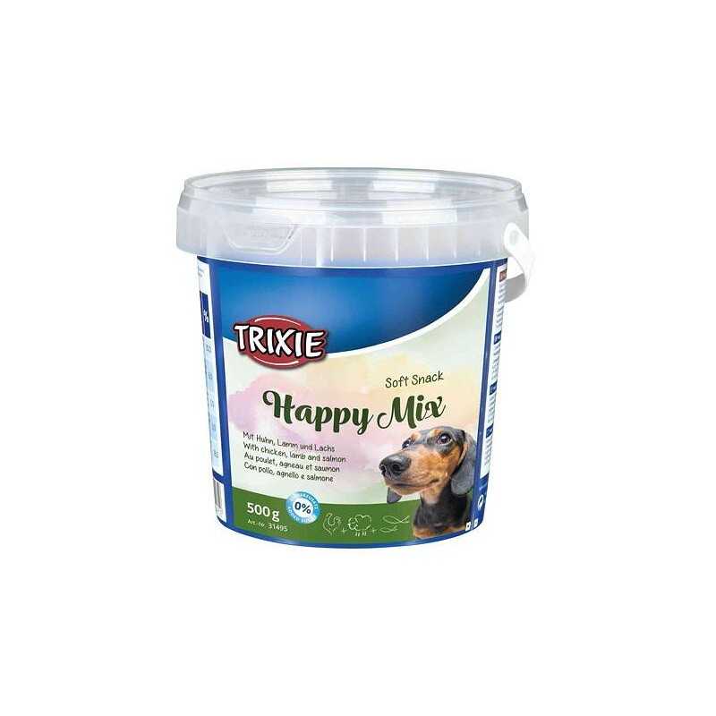 Soft Snack Happy MIX - kuře, jehněčí, losos, kyblík 500 g