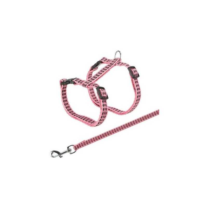 Reflexní postroj s vodítkem na kočku 22-42cm/10mm 1,2m