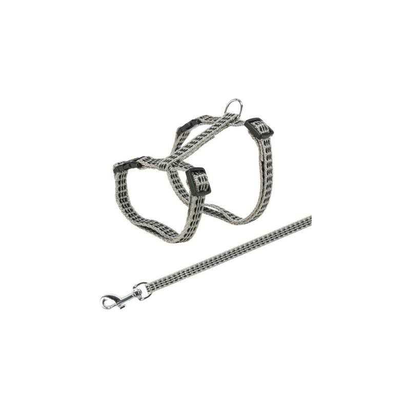 Reflexní postroj s vodítkem na kočku 22-42cm/10mm 1,2m