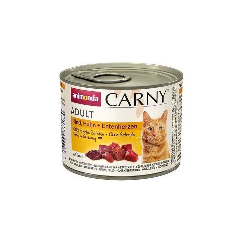 ANIMONDA konzerva CARNY Adult - hovězí,kuře,kachní srdce 200g